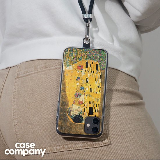 Case Company® - Coque Samsung Galaxy A54 avec cordon - Der Kuss - Coque de téléphone avec cordon Zwart - Protection sur tous les côtés et sur le bord de l'écran