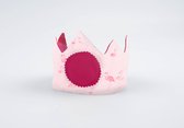 Verjaardagskroon | Flamingrose - Roze, Flamingo's / Meisje verjaardag kroon met leeftijd naar keuze (standaard 1 jaar) - Stoffen kroon handgemaakt & duurzaam
