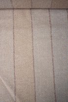 Geweven stof beige met rustieke look en strepen 1 meter - modestoffen voor naaien - stoffen