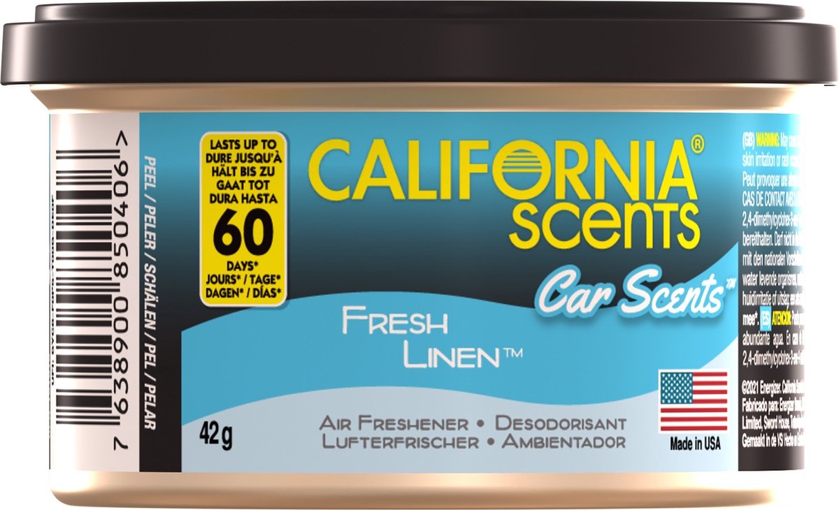 Goedkoopste California Scents Luchtverfrisser Blik Fresh Linen - Autogeurtje