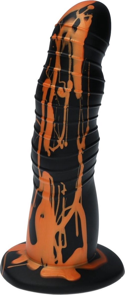 Goedkoopste Ylva & Dite - Rhea - Siliconen Dildo met zuignap - Made in Holland - Satijn Oranje Geel / Zwart