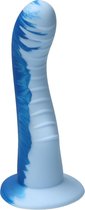 Ylva & Dite - Kajsa - Siliconen G-spot / Prostaat dildo - Made in Holland - Pastel Blauw / Helder Blauw Metallic