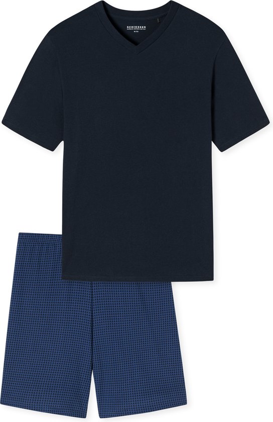 Schiesser Comfort Essentials Heren Pyjamaset - Korte Ronde Hals Of V-hals