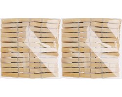 Bamboe wasknijpers - 96x - hout - 7 cm