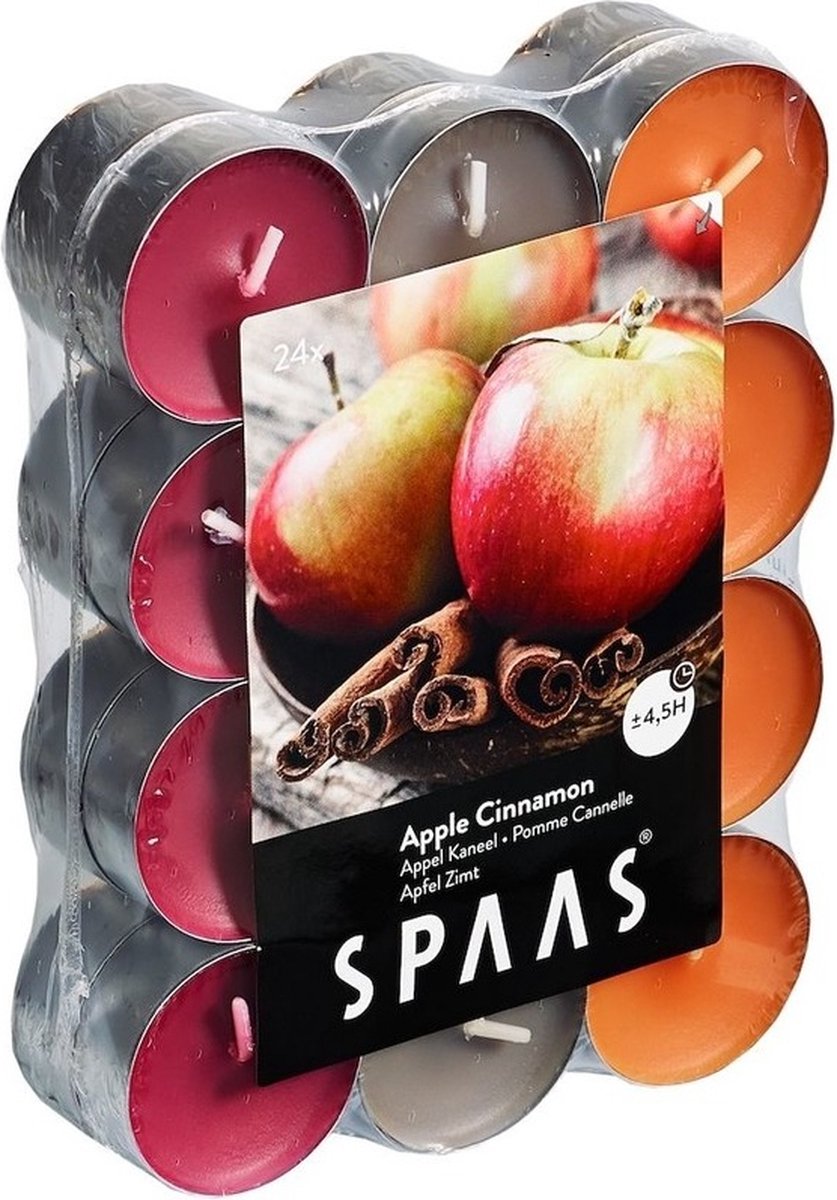 Bougies chauffe-plat parfumées Spaas - Pomme cannelle - 24 pièces | bol.com