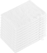 Set van 10 washandjes, washandjes, 16 x 21 cm, katoen, wit