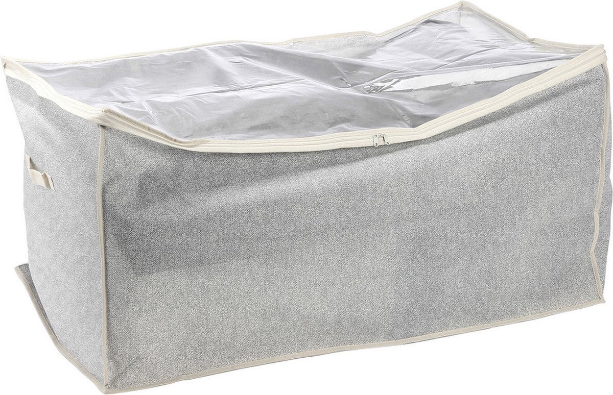 MSV opbergtas/beschermhoes beddengoed/kleding - grijs - polyester - 91 x 53 x 47 cm