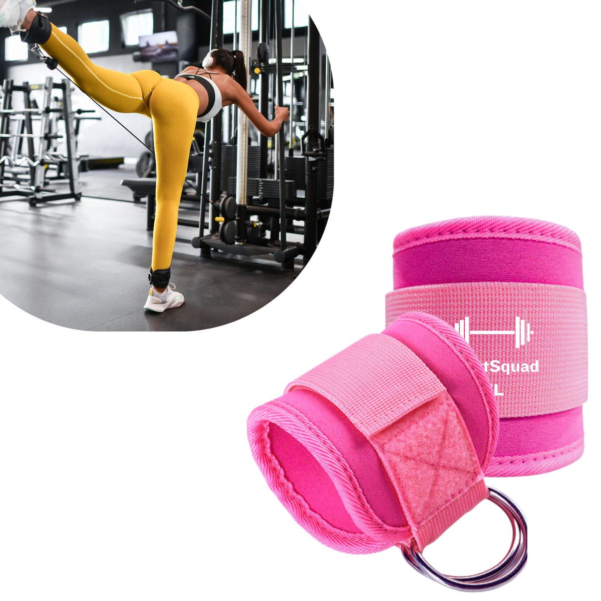 Hulser Ankle Strap 2 Stuks Zwart Enkel Straps Enkelband Cuff Fitness Band Krachttraining Lifting Met O A Kickback 2043332896