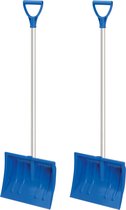 2x stuks compacte sneeuwscheppen / sneeuwschuivers blauw met aluminium steel 94 cm - Voor kinderen - Sneeuwruimer
