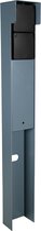 Buitenstopcontact - Glampère New Hydro - Pro+ - Grijs - Tuinpaaltje met dubbel stopcontact penaarde, kabeldoos, afdekkap en installatiedraad - 1 wartel - IP55 - 65cm