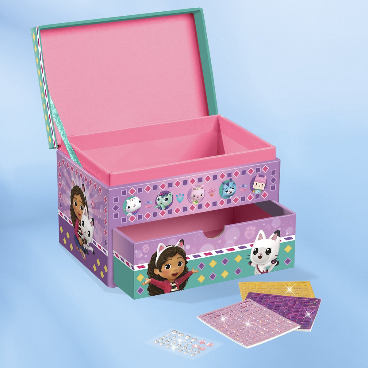 Gabby’s Poppenhuis Totum sieradendoosje speelgoed meisjes mozaïek beauty doosje versieren - Gabby’s Dollhouse cadeau knutselen — afbeelding 4