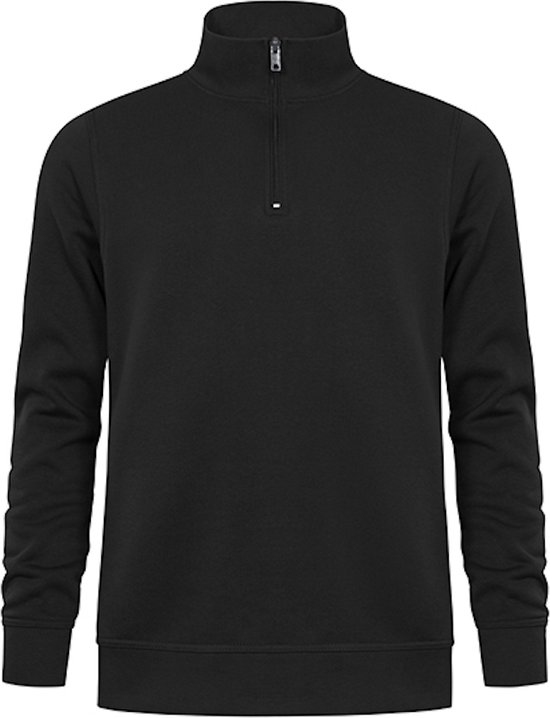 Unisex Troyer Trui met driekwartsrits Black - 4XL