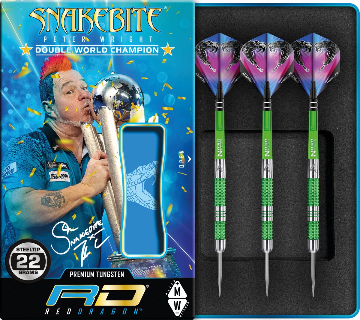 Red Dragon Peter Wright Snakebite Mamba 2 90% - Dartpijlen