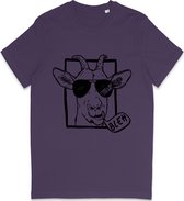 T Shirt Funny Goat - T-Shirt Homme et Femme - Violet - L