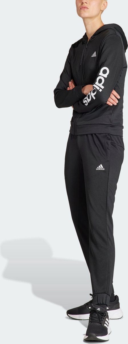 adidas Sportswear Linear Trainingspak Dames Zwart