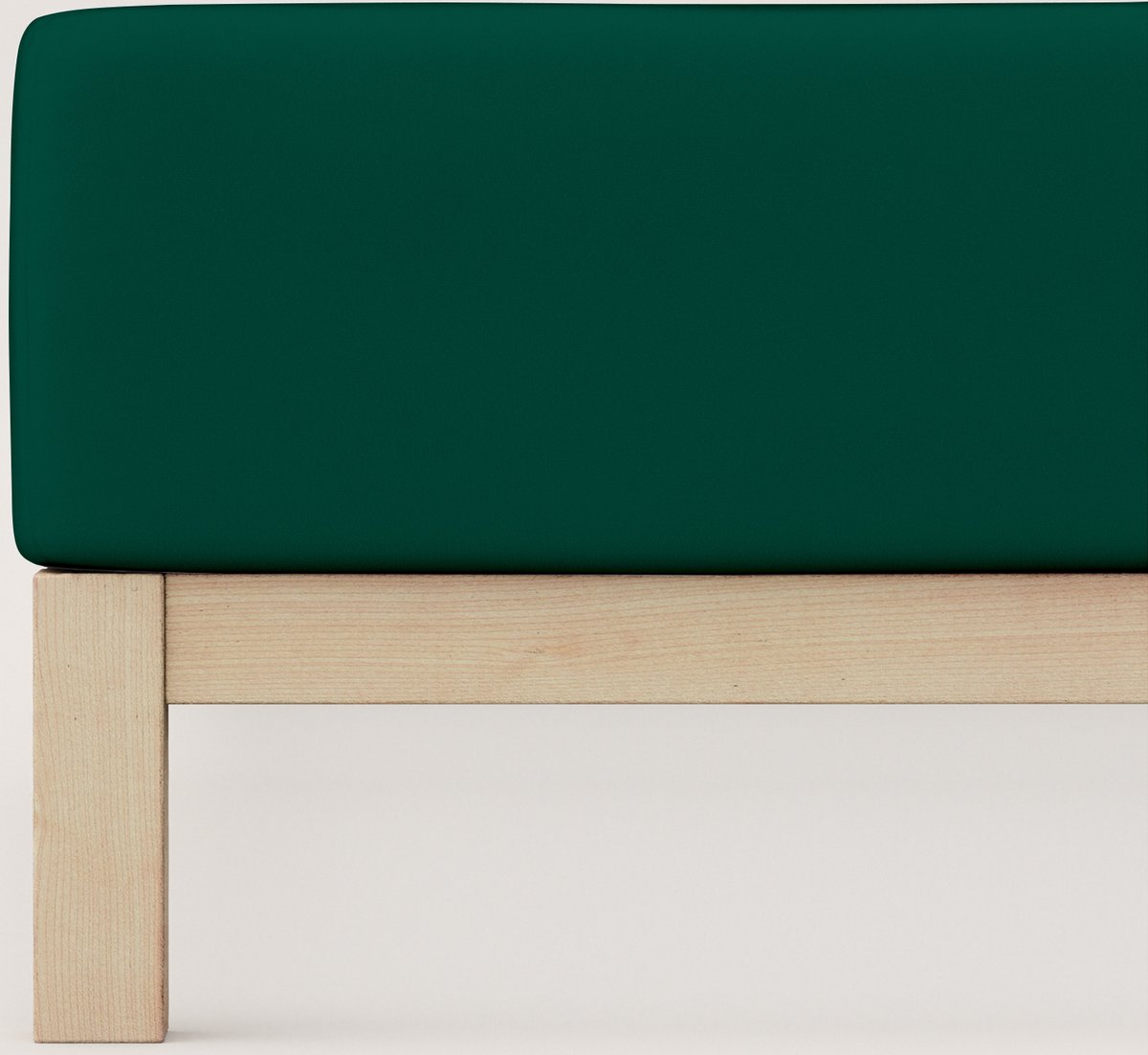 Schlafgut Pure Bio Katoen Jersey Hoeslaken S - 90x190 - 100x220 690 Green Deep
