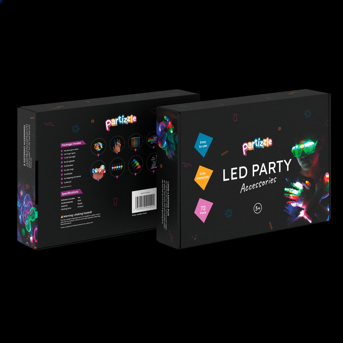 Partizzle Glow in the dark LED Party Set - Cadeaux pour Enfants
