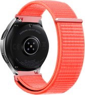 Strap-it Smartwatch bandje 22mm - zacht nylon bandje geschikt voor Samsung Galaxy Watch 1 46mm / Galaxy Watch 3 45mm / Gear S3 Classic & Frontier - OnePlus Watch - Amazfit GTR 47mm / GTR 2 / GTR 3 - Pro - Oranje/rood