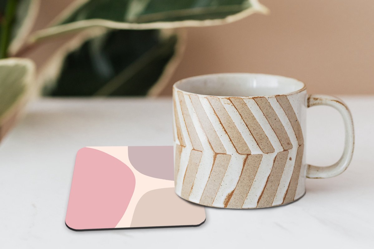Onderzetters voor glazen - Design - Pastel - Minimalisme - 10x10 cm - Glasonderzetters - 6 stuks