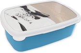 Broodtrommel Blauw - Lunchbox - Brooddoos - Verf - Design - Abstract - 18x12x6 cm - Kinderen - Jongen