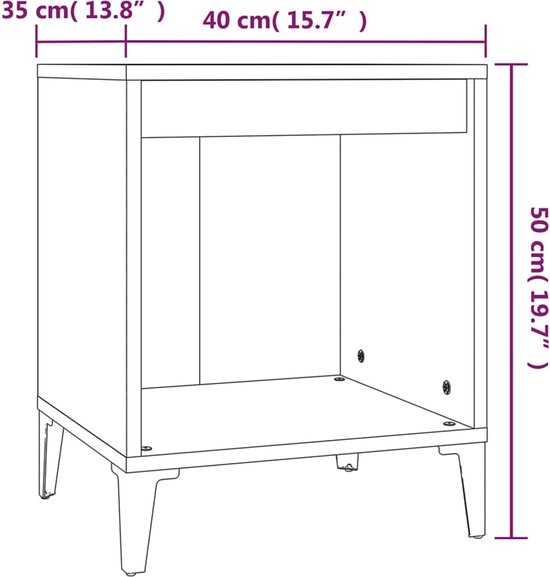 vidaXL Tables de chevet de chevet 2 pcs Gris béton 40 x 35 x 50 cm