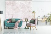 Behang - Fotobehang Marmer - Roze - Glitter - Breedte 280 cm x hoogte 280 cm