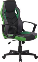 Luxe Gaming stoel Aurelio - Zwart/Groen kunstleer - Met Rugleuning en Armleuning - In hoogte verstelbaar - Ergonomisch