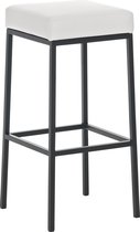 Barkruk Divine - Zithoogte 80cm - Zonder rugleuning - Set van 1 - Ergonomisch - Barstoelen voor keuken of kantine - Vierkant - Wit/zwart