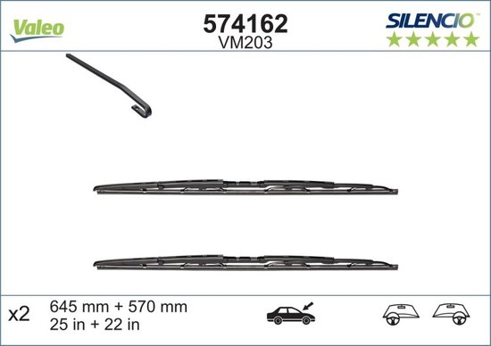 Valeo - Valeo Silencio VM203 ruitenwisserset - 65/65CM (2x)