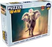Puzzle Eléphant - Animaux - Peinture - Fleurs - Portrait - Enfants - Puzzle - Puzzle 1000 pièces adultes