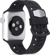 Strap-it Siliconen special strap - Geschikt voor Apple Watch bandje - Series 1/2/3/4/5/6/7/8/9/SE/Ultra (2) - Zwart - siliconen horlogebandje voor iWatch - maat : 42 mm 44 mm 45 mm 49 mm
