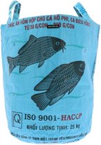 Grote Waszak van Gerecyclede Cementzakken - Vis blauw - opvouwbaar - duurzaam
