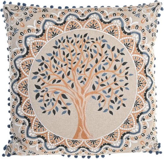 Quattro Meble Echt leer Tabac kussen bank & stoel decoratief kussen echt leer rugkussen glanzend rundleer bruin leer sierkussen model 1 EL (50 x 60 cm