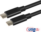 NÖRDIC USB4-104 USB IF Gecertificeerde USB4 kabel - USB-C - PD 3.1 - 240W - 40Gbps - 8K60Hz - E-Marker - 1m - Zwart
