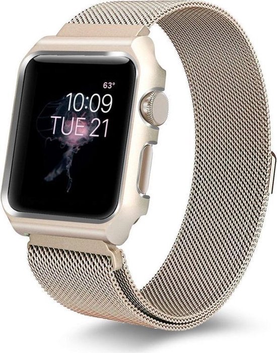 Teleplus Apple Watch Series 3 42mm Metal Magnet Straw Cord Gold + Full  Closure Curved | bol.com