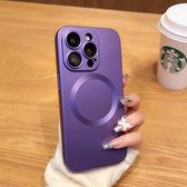 Coque Antichoc Violet - Convient pour iPhone 14 Pro - Avec Anneau Magnétique et Protecteurs d'Appareil Photo - Coque Ultra Robuste en TPU - Siliconen Soft Touch - Compatible Aimant