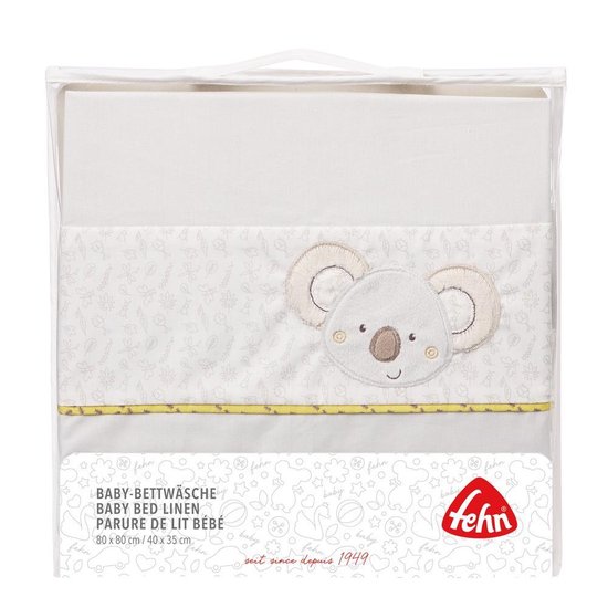 Fehn Dekbedhoes Koala 80 X 80 Cm Wit Lichtgrijs Bol Com