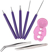 8pcs Papier Quilling slotted pennen Tool Set Papier Quilling Set, 5pcs Quilling Pen Kit, 1pc pincet en 1pc Quilling Curling Coach