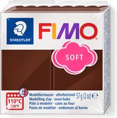 FIMO soft 8020 - ovenhardende boetseerklei - standaard blokje 57g - Chocolade