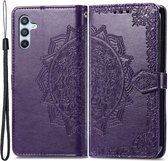 Hoesje Mandala Book Case met Pasjeshouder Paars Geschikt voor Samsung Galaxy A54