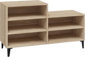 vidaXL - Schoenenkast - 102x36x60 - cm - bewerkt - hout - sonoma - eikenkleurig