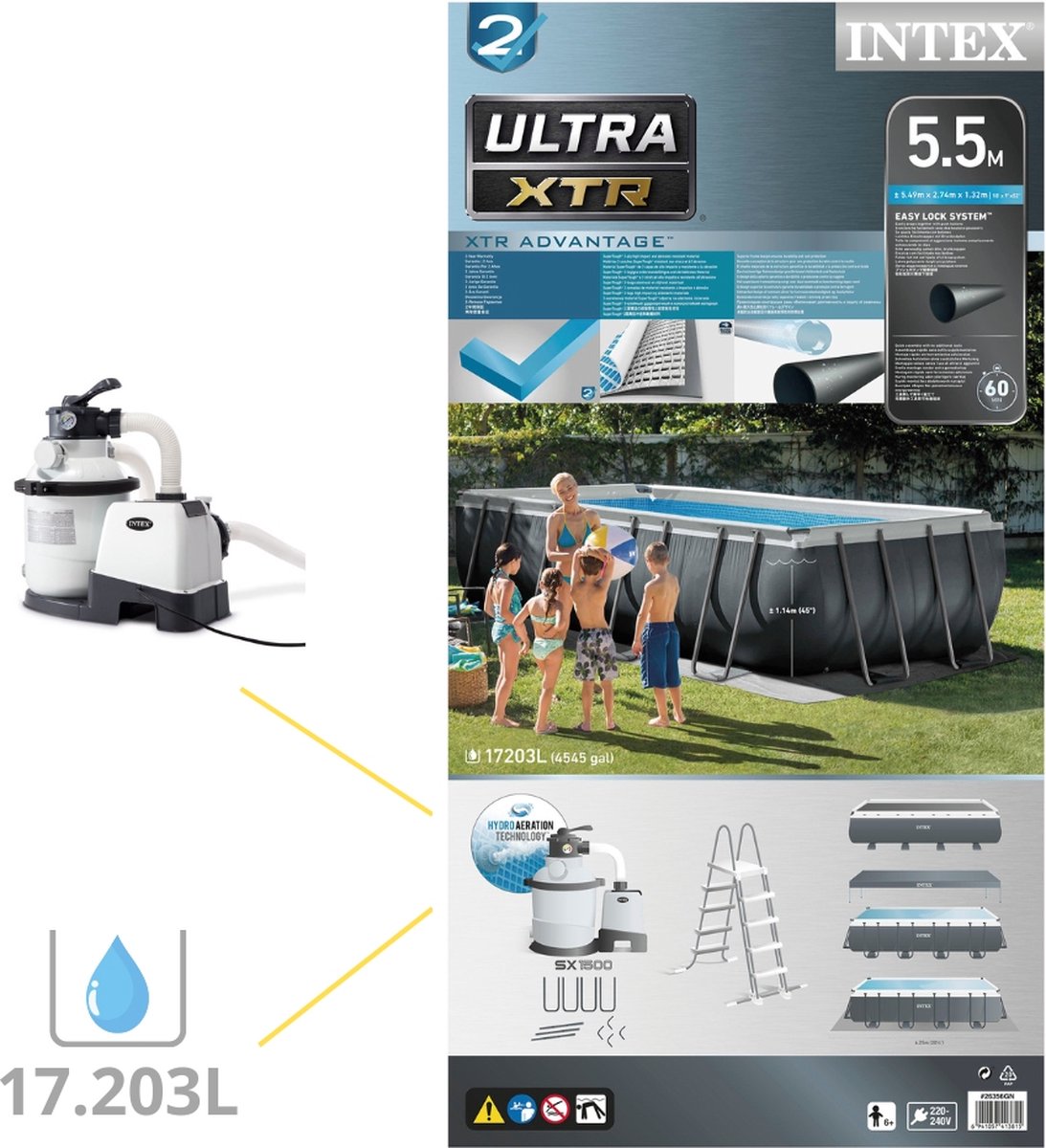 Intex Ultra XTR Frame Piscine Piscine Hors Sol 549x274x132 cm