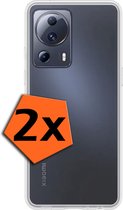 Hoesje Geschikt voor Xiaomi 13 Lite Hoesje Siliconen Cover Case - Hoes Geschikt voor Xiaomi 13 Lite Hoes Back Case - 2-PACK - Transparant