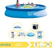 Intex Easy Set Zwembad - Opblaaszwembad - 396x84 cm - Inclusief Solarzeil, Onderhoudspakket, Zwembadpomp, Filter, Grondzeil en Warmtepomp CP