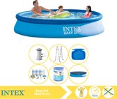 Intex Easy Set Zwembad - Opblaaszwembad - 366x76 cm - Inclusief Afdekzeil, Onderhoudspakket, Filter, Trap en Voetenbad