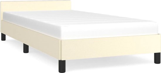 vidaXL-Bedframe-met-hoofdbord-kunstleer-crèmekleurig-90x200-cm