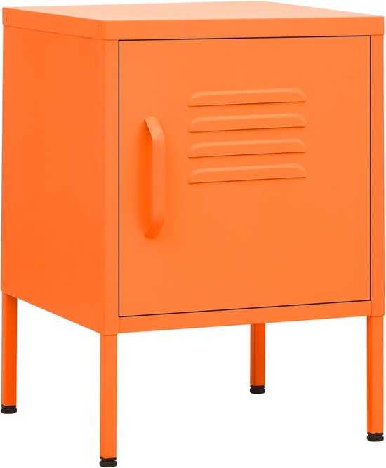 vidaXL - Nachtkastje - 35x35x51 - cm - staal - oranje