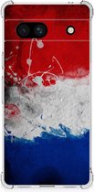 Telefoon Hoesje Google Pixel 7A Leuk Hoesje met transparante rand Nederlandse Vlag