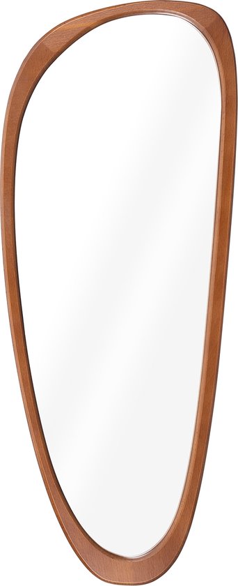 Miroir mural Navaris dans un cadre en bois - 60x24,5 cm de forme irrégulière - Peut être accroché horizontalement ou verticalement