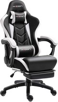 HICON Gaming Chair Mondo - Ergonomique - Chaise de Gaming - Chaise de bureau - Réglable - Sièges de jeu - Racing - Chaise de Gaming - Zwart/ Wit